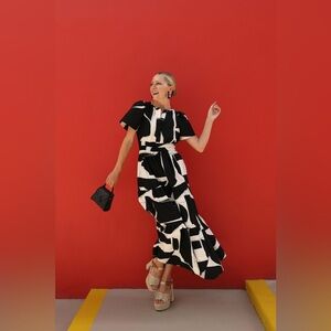 Black and White Somerset Maxi Dress - Maeve by Anthropologie | XS